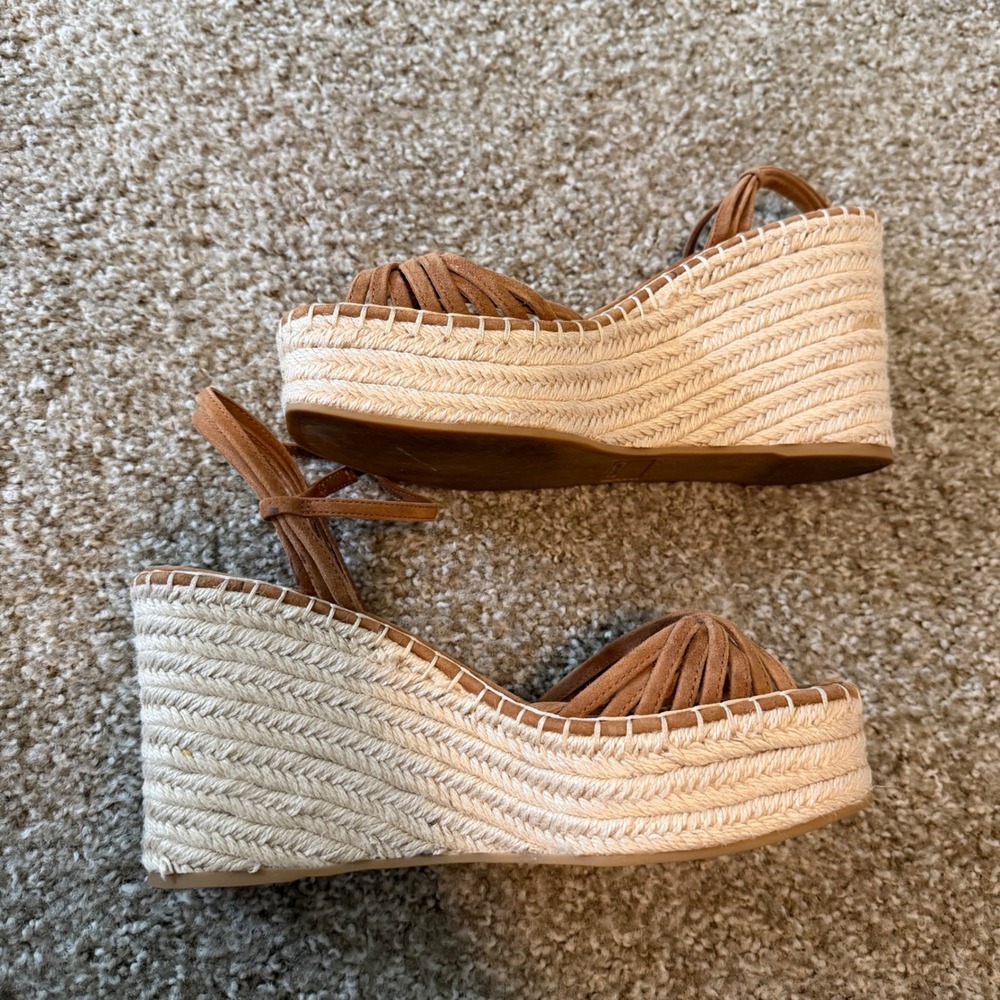 Veronica Beard Ravina Suede Espadrille wedge sandals 8 resort boho  vacation - Picture 4 of 8